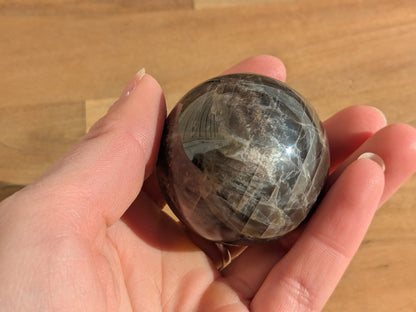 Black Moonstone Sphere - OOAK