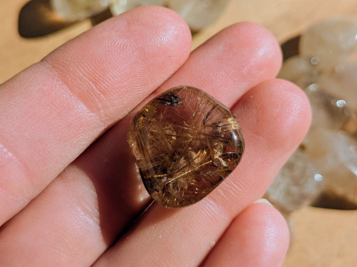 Golden Rutilated Quartz Tumbled Stones