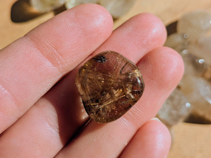 Golden Rutilated Quartz Tumbled Stones