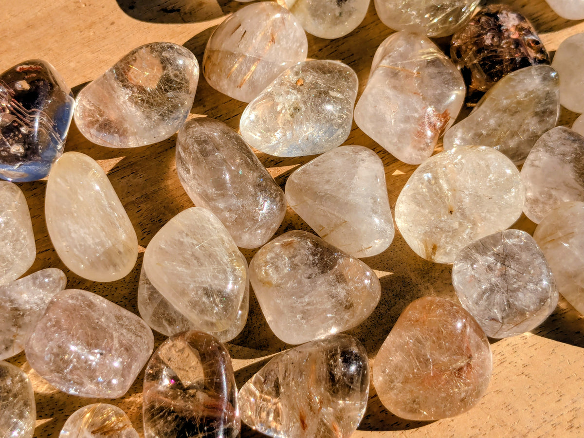 Golden Rutilated Quartz Tumbled Stones
