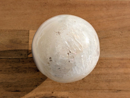 Banded Agate + Clear Quartz Sphere - OOAK