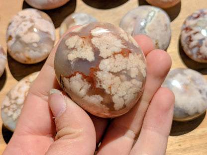 Flower Agate Palm Stones