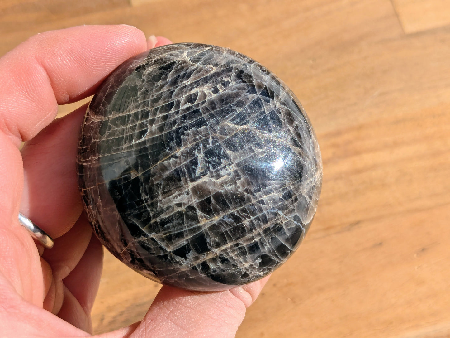 Black Moonstone Mushroom - OOAK