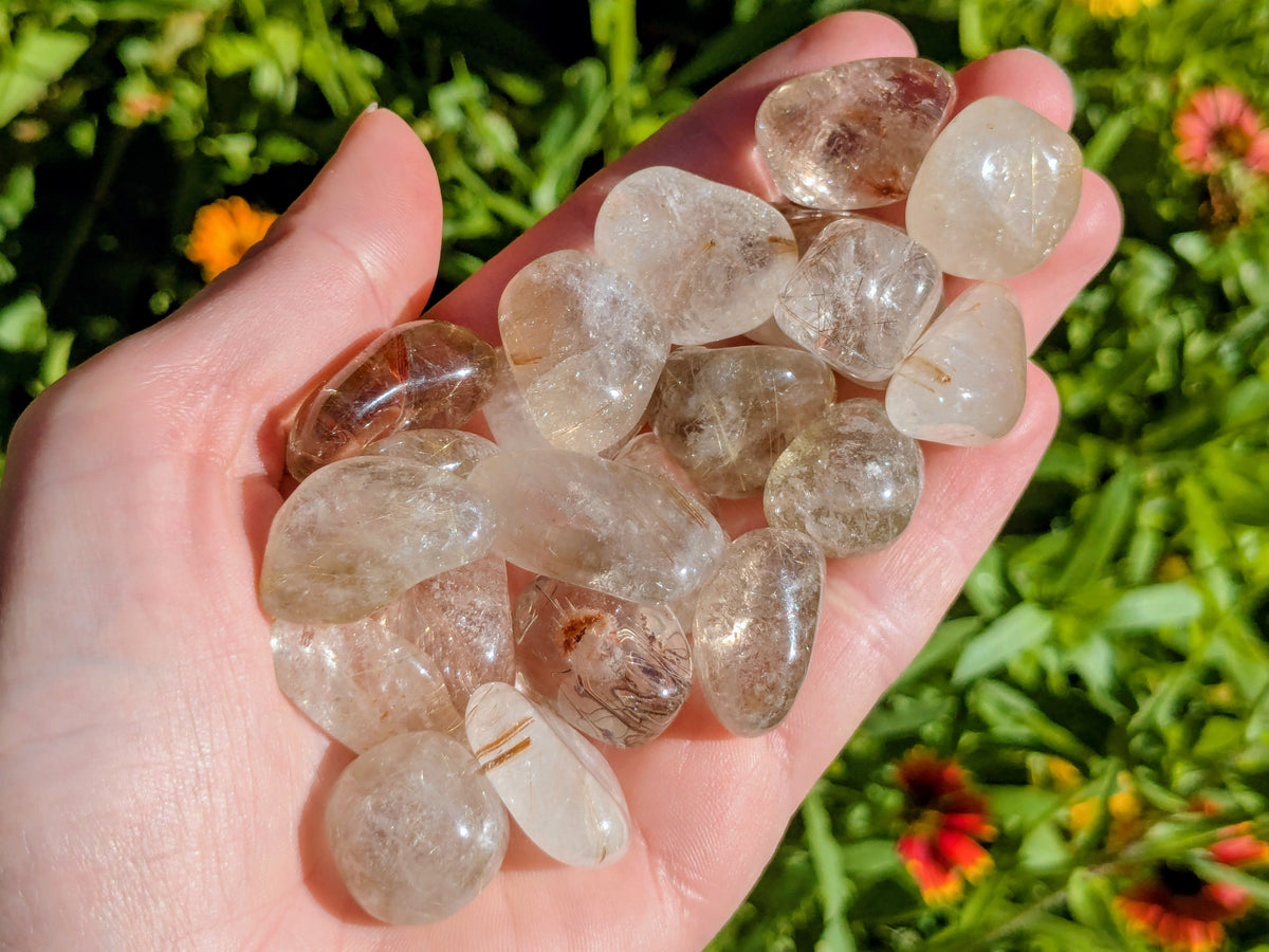 Golden Rutilated Quartz Tumbled Stones