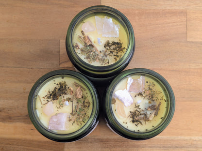 IMBOLC Herb + Crystal Dressed Candle