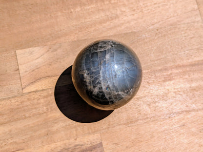 Black Moonstone Sphere - OOAK