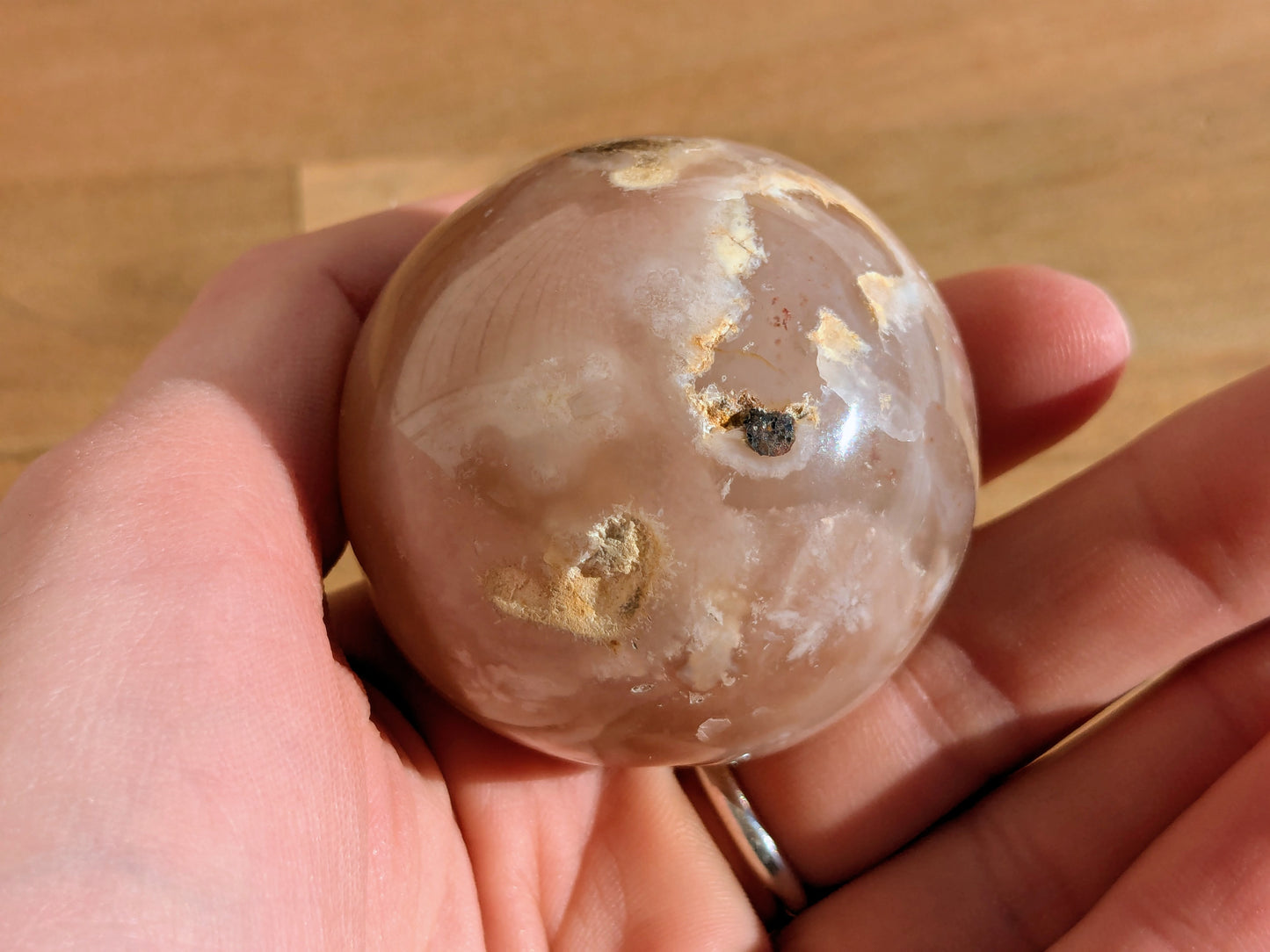 Flower Agate Druzy Sphere - OOAK