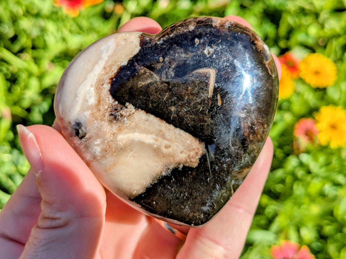 Black Opal Heart - OOAK