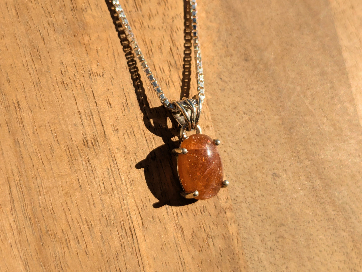 Sunstone Sterling Silver Necklace