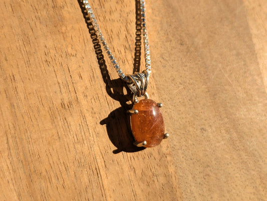 Sunstone Sterling Silver Necklace